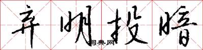 弃明投暗怎么写好看