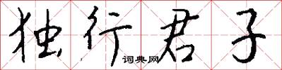 独行君子怎么写好看