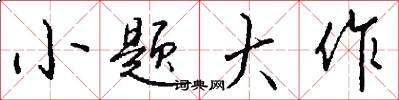 小题大作怎么写好看