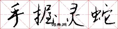 手握灵蛇怎么写好看