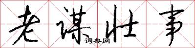 老谋壮事怎么写好看