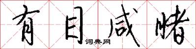 有目咸睹怎么写好看
