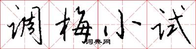 调梅小试怎么写好看