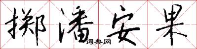 掷潘安果怎么写好看