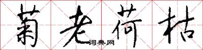 菊老荷枯怎么写好看