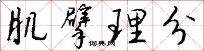 肌擘理分怎么写好看