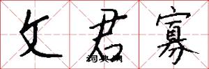 文君寡怎么写好看