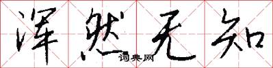 浑然无知怎么写好看