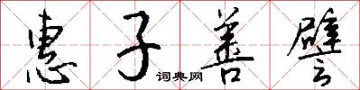 惠子善譬怎么写好看