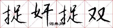 捉奸捉双怎么写好看