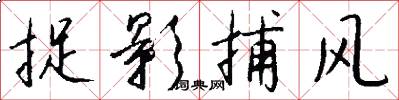 捉影捕风怎么写好看