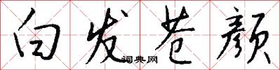 白发苍颜怎么写好看