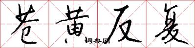 苍黄反复怎么写好看