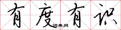 有度有识怎么写好看