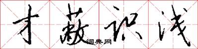 才蔽识浅怎么写好看