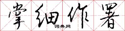 掌细作署怎么写好看