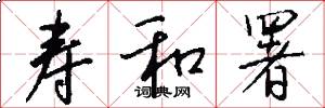 寿和署怎么写好看