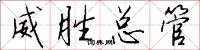 威胜总管怎么写好看