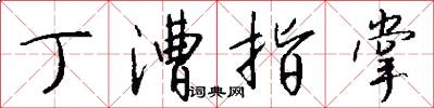 丁漕指掌怎么写好看