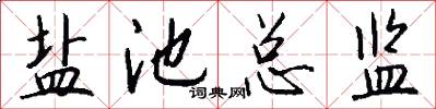 盐池总监怎么写好看