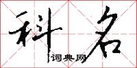 科名怎么写好看