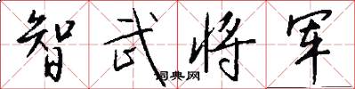 智武将军怎么写好看