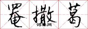 罨撒葛怎么写好看