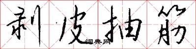 剥皮抽筋怎么写好看