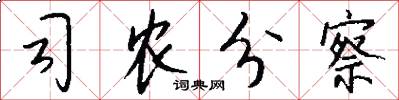 司农分察怎么写好看