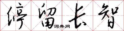 停留长智怎么写好看