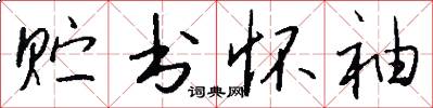 贮书怀袖怎么写好看