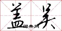 盖吴怎么写好看