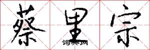 蔡里宗怎么写好看