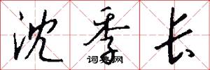 沈季长怎么写好看