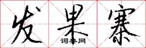 发果寨怎么写好看
