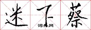 迷下蔡怎么写好看