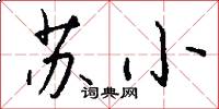 苏小怎么写好看