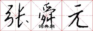 张舜元怎么写好看