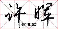 许晖怎么写好看