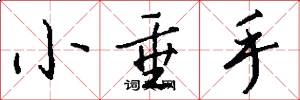 小垂手怎么写好看