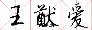 王猷爱怎么写好看