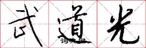 武道光怎么写好看