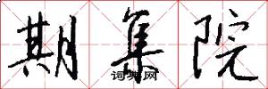期集院怎么写好看