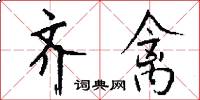 齐禽怎么写好看