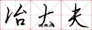 冶大夫怎么写好看
