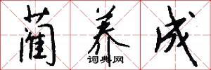 蔺养成怎么写好看