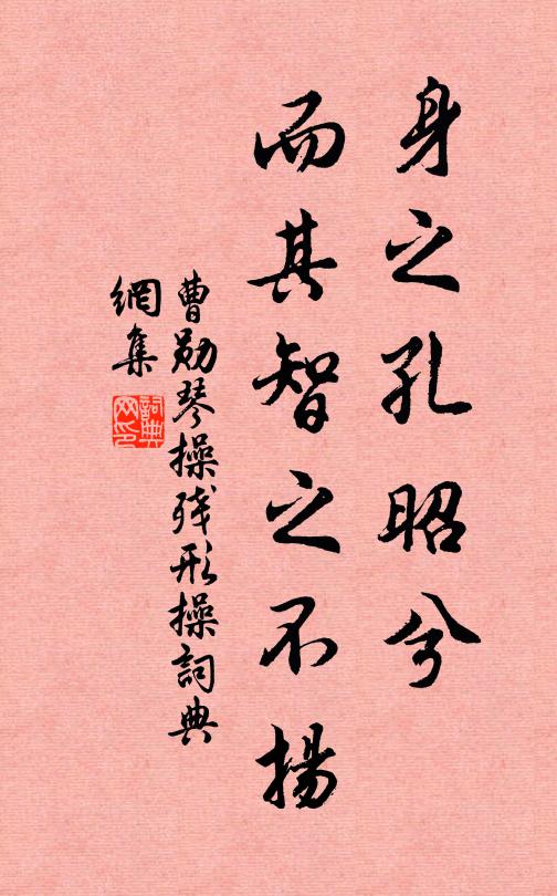曹勋身之孔昭兮，而其智之不扬书法作品欣赏