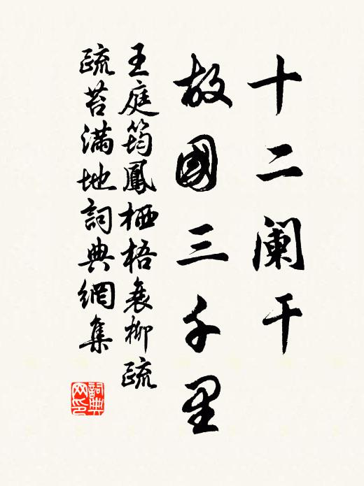 王庭筠十二阑干，故国三千里。书法作品欣赏