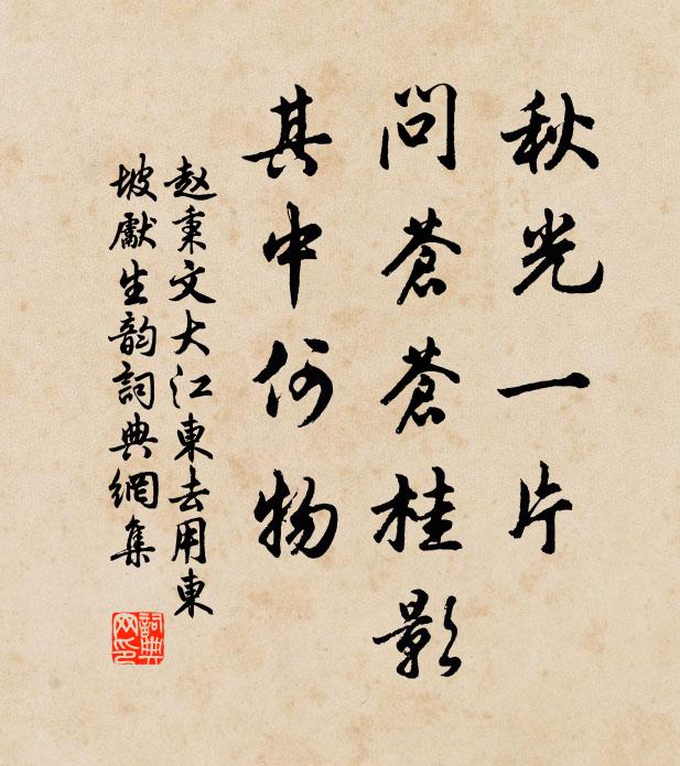 赵秉文秋光一片，问苍苍桂影，其中何物？书法作品欣赏