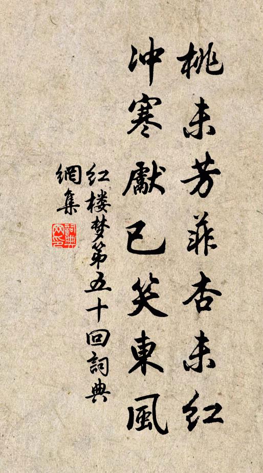 曹雪芹桃未芳菲杏未红，冲寒先已笑东风。书法作品欣赏